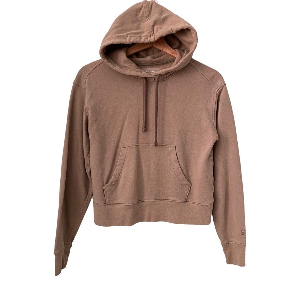 Everlane The Lightweight French Terry Hoodie in Light Brown Size XXS